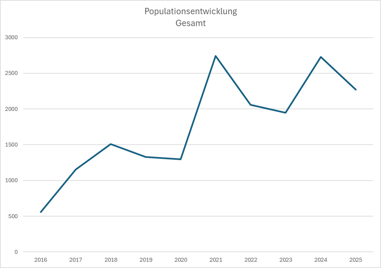 Grafik Populationsentwicklung - Gesamt